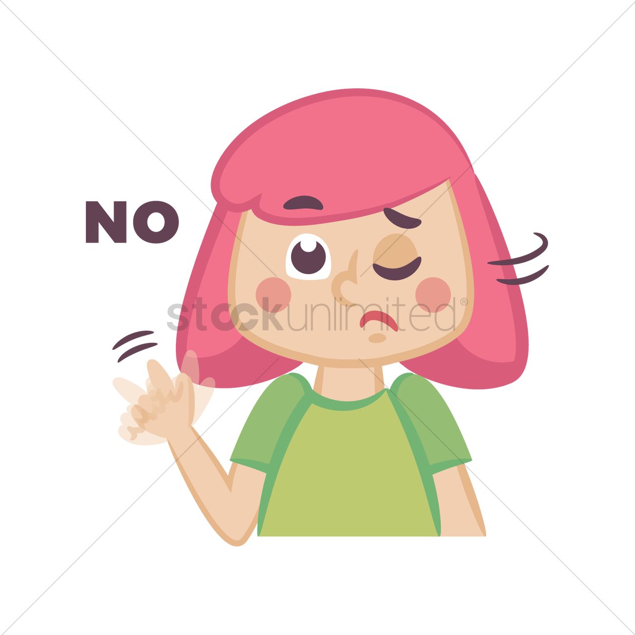 1300x1300 Cartoon Girl Saying No Vector Image