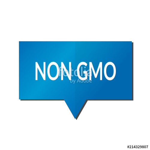 500x500 Blue Non Gmo Speech Bubble On White Background Stock Image And