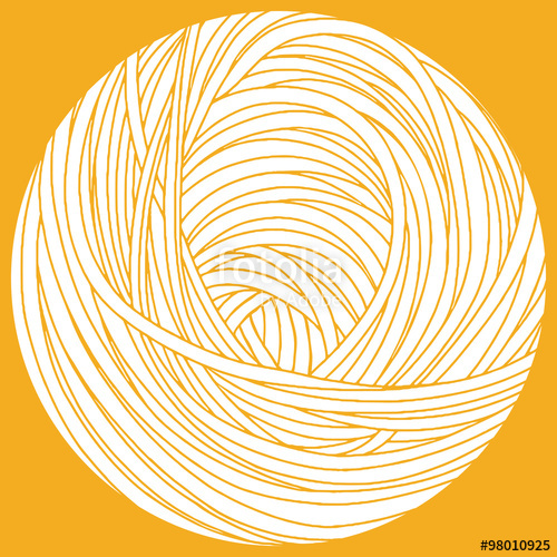 500x500 Long Strands Of Pasta In The Circle. Round Noodle Illustration