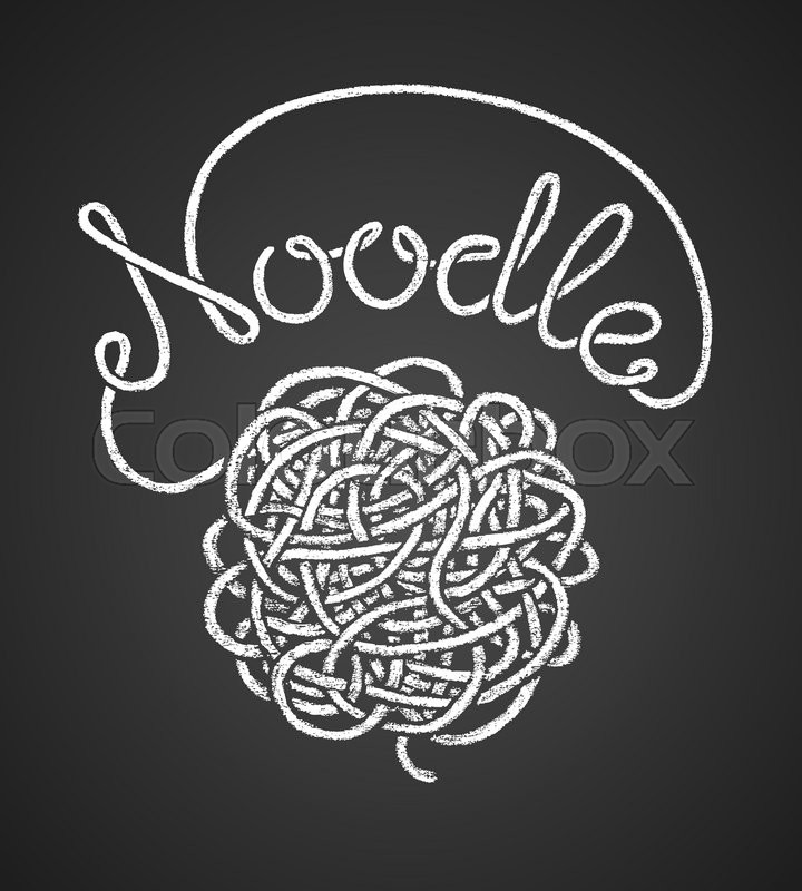 720x800 Noodle Word Written By One Continuous Line Like A Spaghetti And