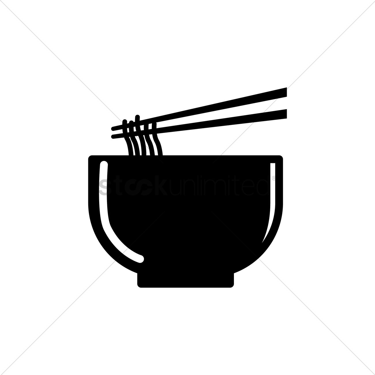 1300x1300 Bowl Of Noodles Vector Image