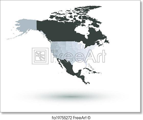 560x470 Free Art Print Of North America Map Background Vector. North