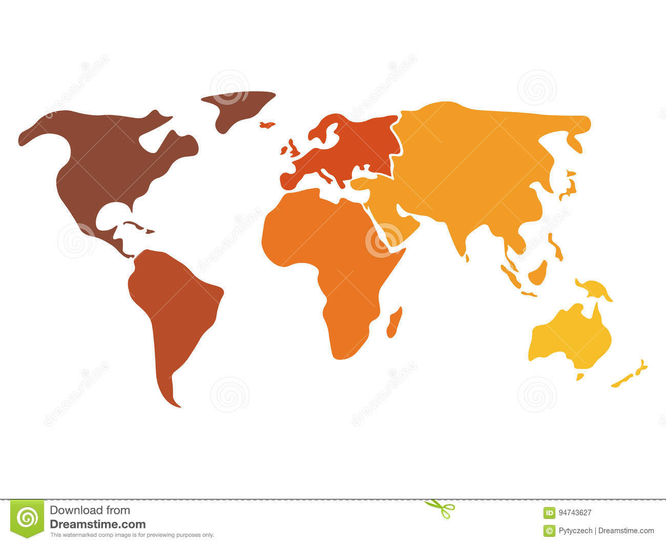 1300x1065 North America Map Vector Photograph Multicolored World Map Divided