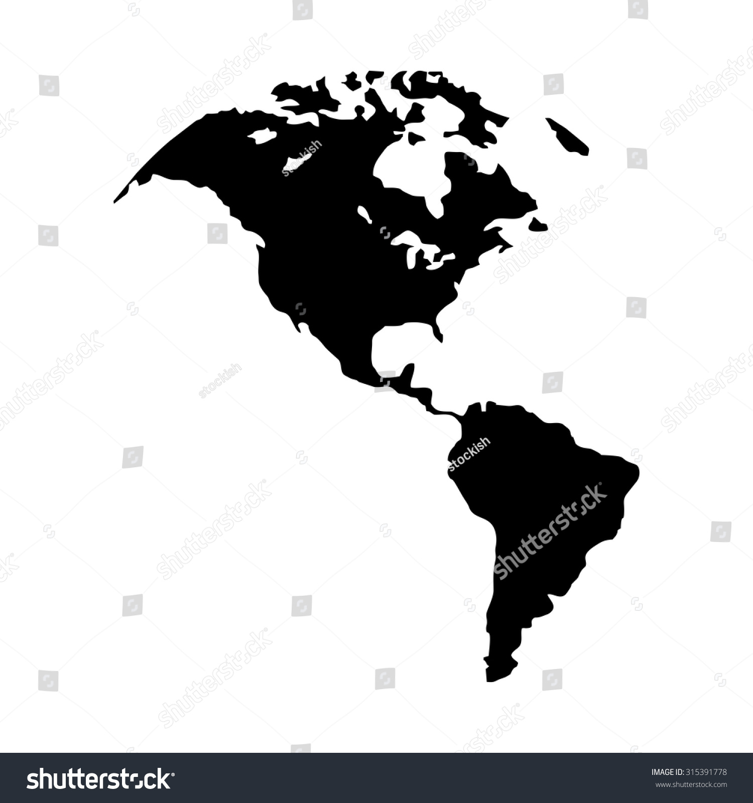 1500x1600 Stock Vector North America Map Canada Us Usa South Latin Eps