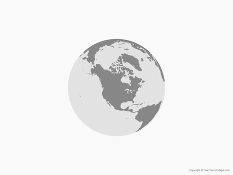 460x345 Vector Map Of Globe Of North America