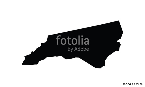 500x300 North Carolina Outline Map Black Usa State Borders Black Vector