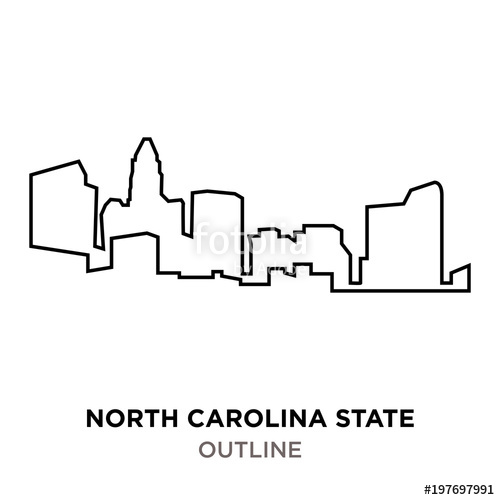 500x500 North Carolina State Outline On White Background Stock Image And