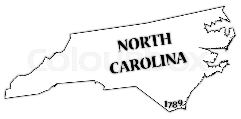 800x396 A North Carolina State Outline With The Date Of Statehood Isolated