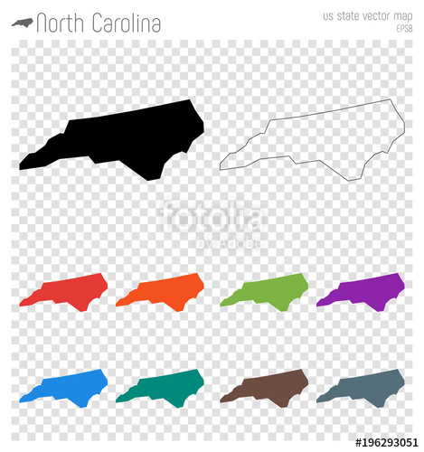 469x500 North Carolina High Detailed Map. Us State Silhouette Icon