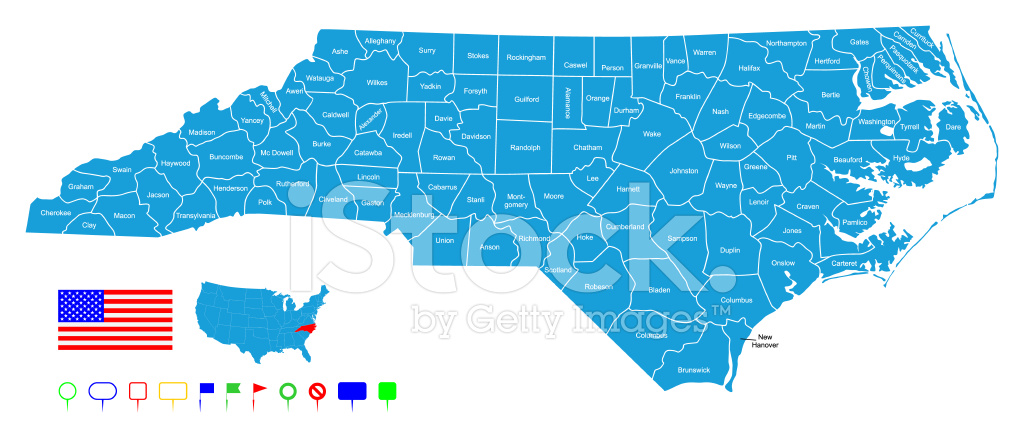 1024x438 Map Of North Carolina Stock Vector