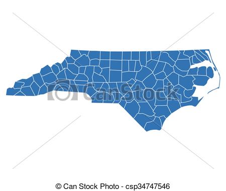 450x380 Map Of North Carolina.