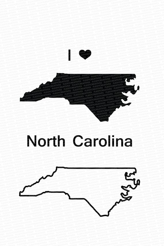 570x855 North Carolina Vector State Clipart North Carolina Clip Art Etsy