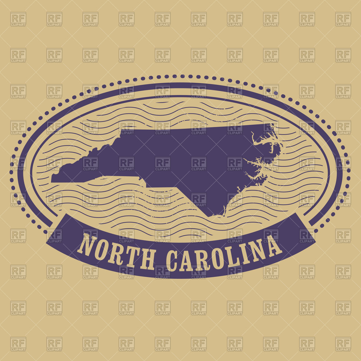 1200x1200 Oval Stamp With North Carolina Map Silhouette Vector Image