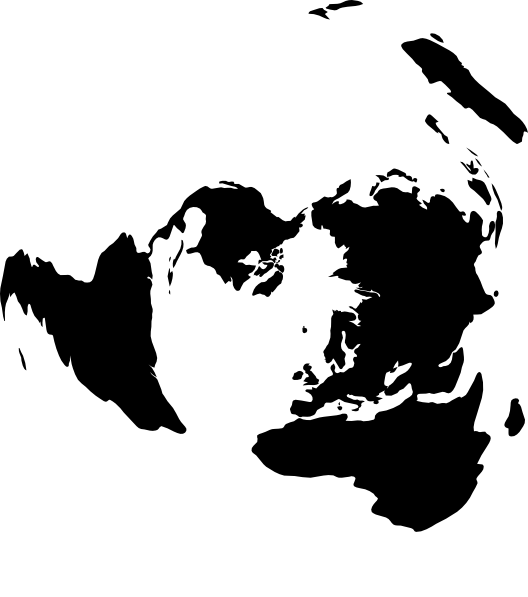 528x597 North Pole Centric Global Map Clip Art