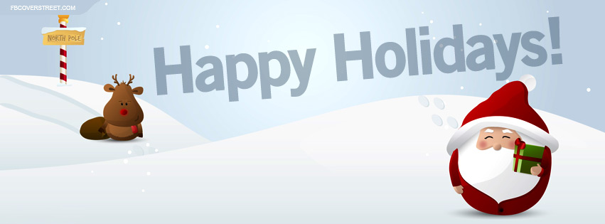 851x315 Happy Holidays North Pole Vector Art Facebook Cover
