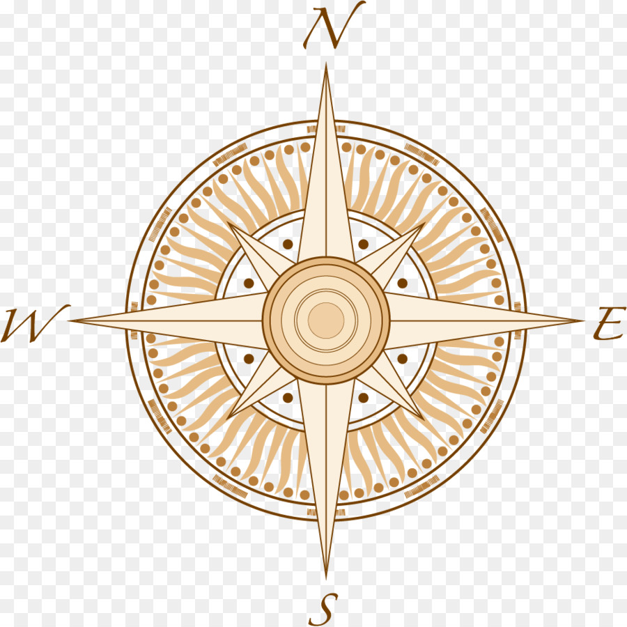 900x900 North Cardinal Direction Compass Clip Art