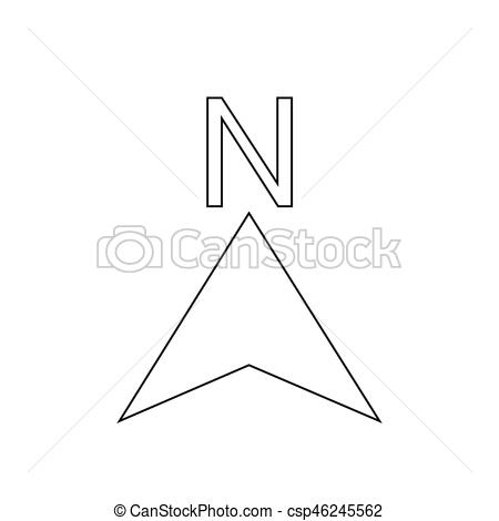 450x470 North Icon Vector Illustration.
