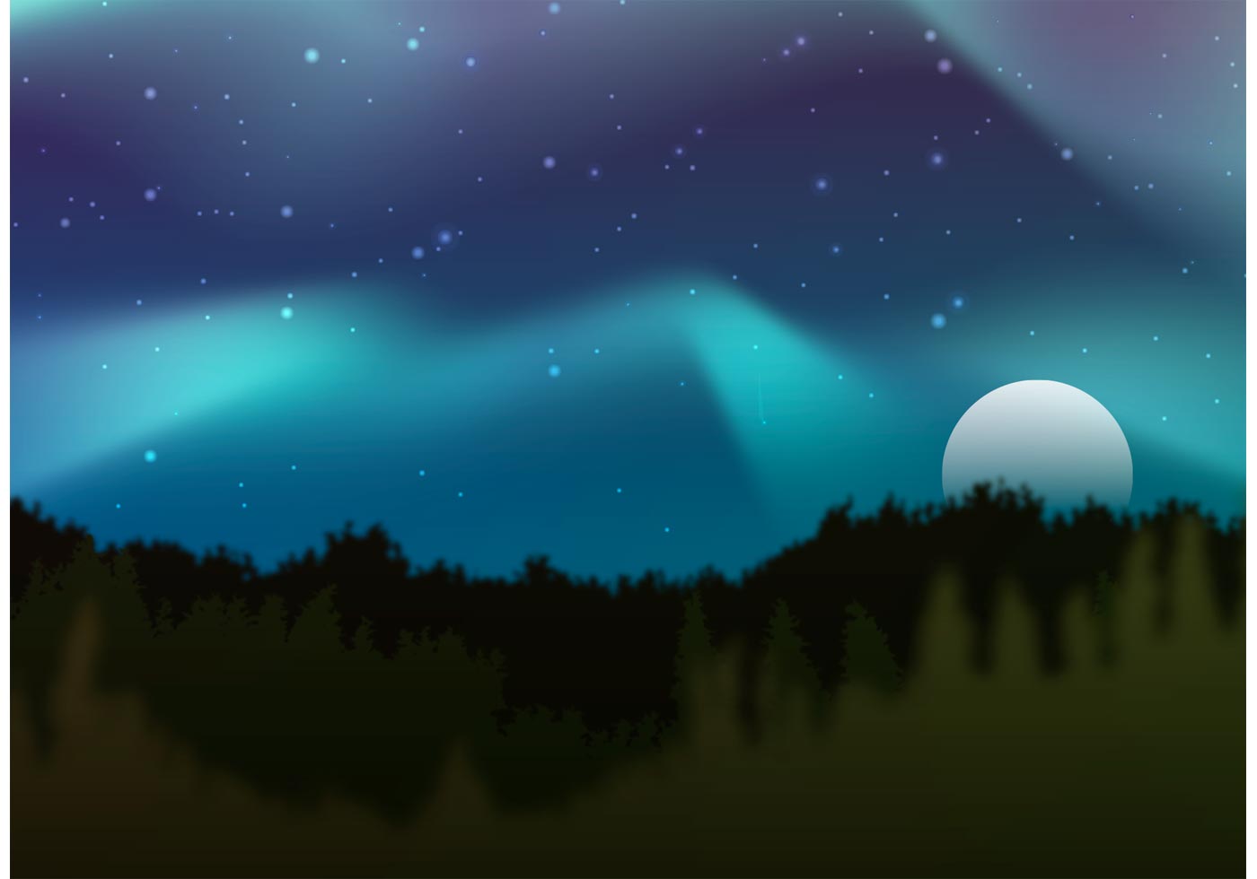 1400x980 Northern Lights Free Vector Art