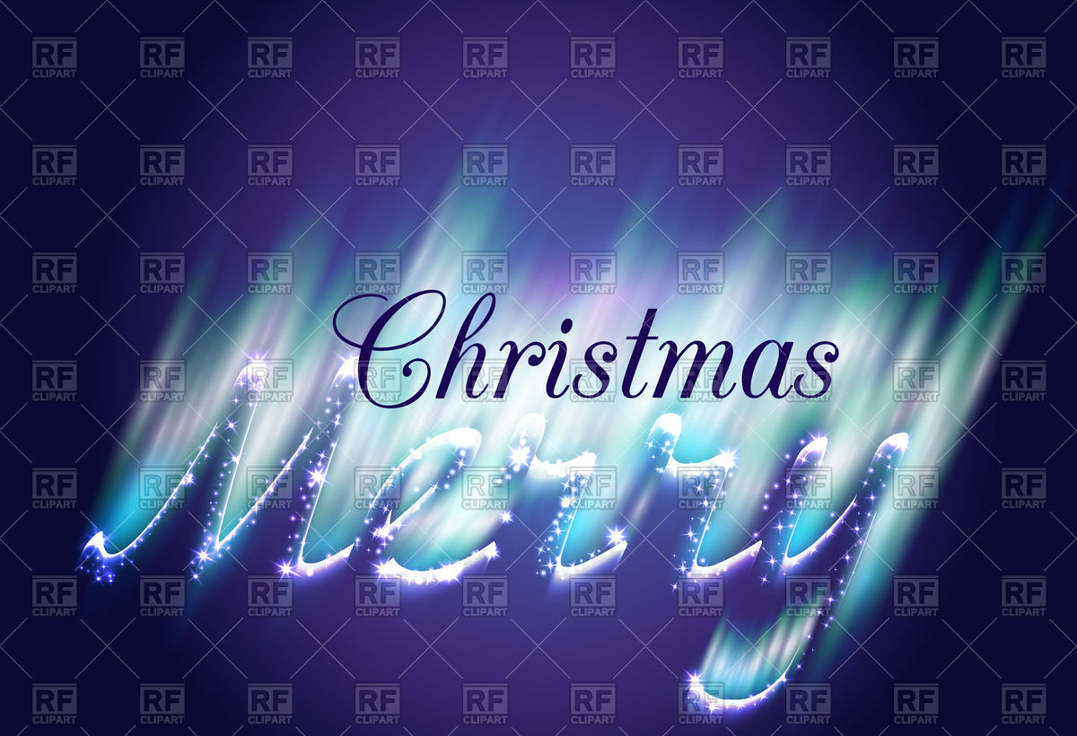 1200x820 Merry Christmas In Northern Lights Style Vector Image Vector