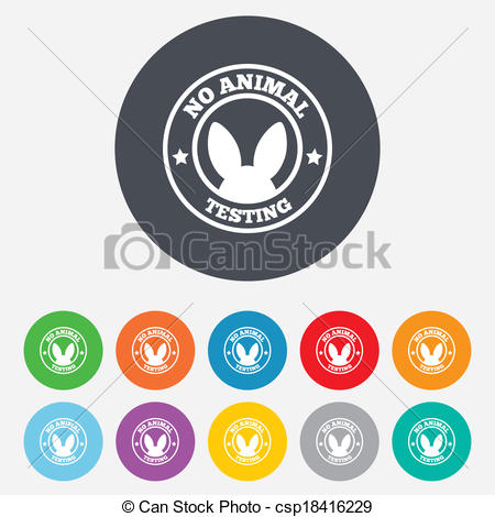 450x470 No Animals Testing Sign Icon. Not Tested Symbol. Round... Vector