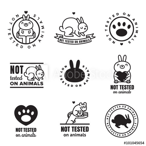 500x500 Not Tested On Animals Cute Black Icons. Can Be Used As Logos And