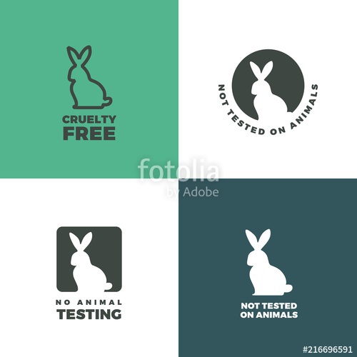 500x500 Set Of Icons With A Rabbit As A Symbol Of Animal Cruelty Free