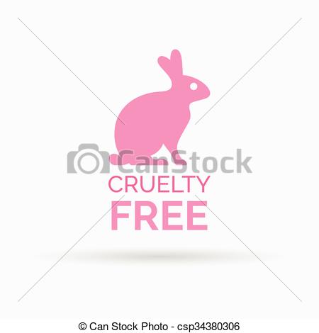 450x470 Cruelty Free Icon Design With Pink Bunny Rabbit Vector Symbol