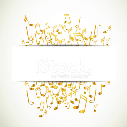440x440 Vector Fondo Con Notas Musicales Stock Vector