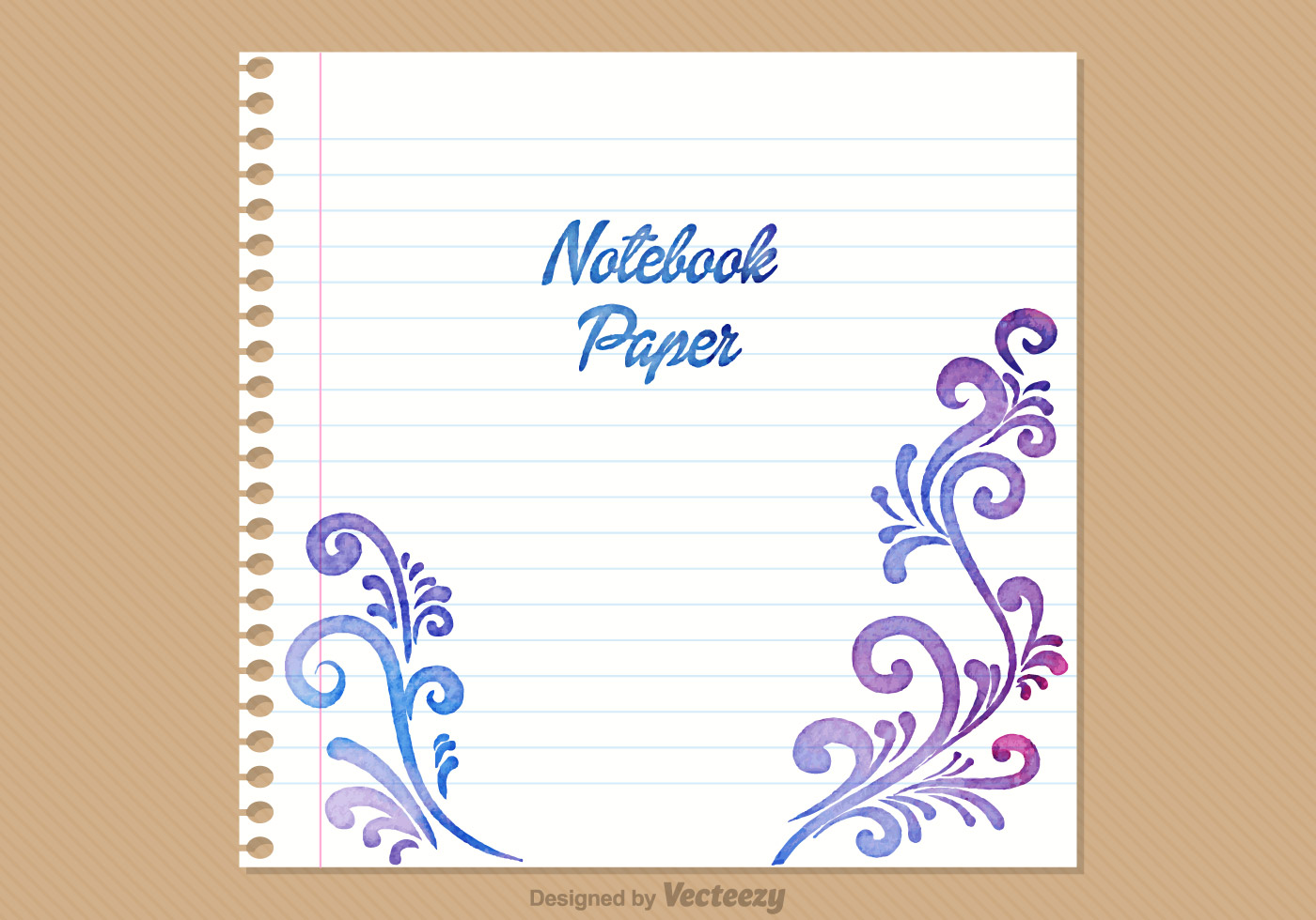 1400x980 Free Notebook Paper Vector Background