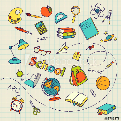 500x500 School Doodle On Notebook