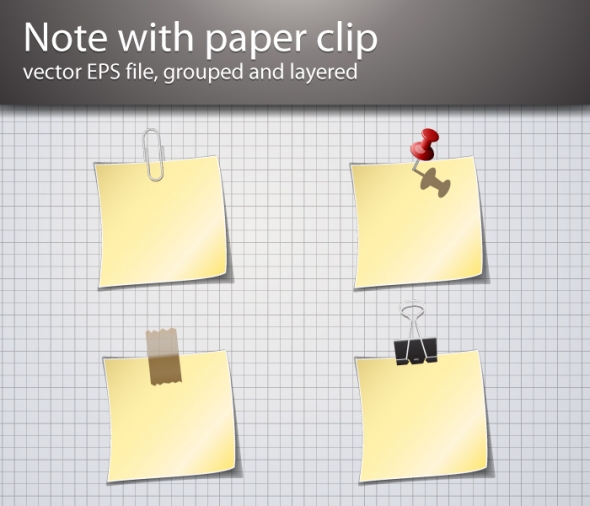 590x506 Paper Clip Amp Notepad Vector