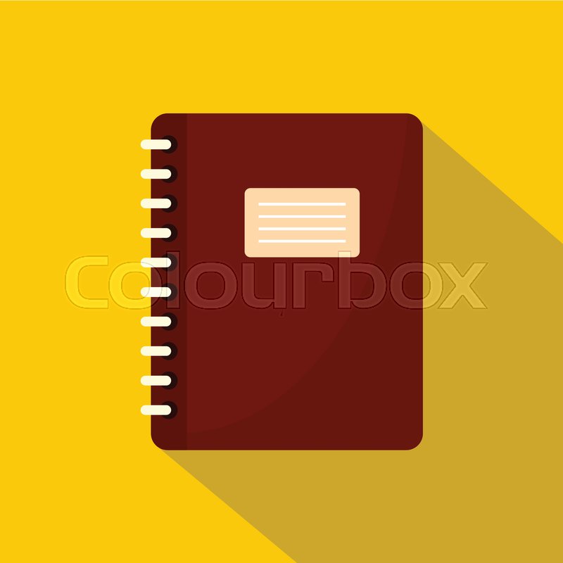 800x800 Brown Spiral Notepad Icon. Flat Illustration Of Brown Spiral