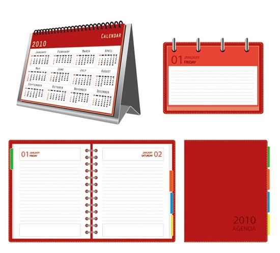 550x498 Calendar And Notepad Vector Design