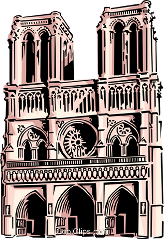 329x480 Notre Dame Cathedral Royalty Free Vector Clip Art Illustration