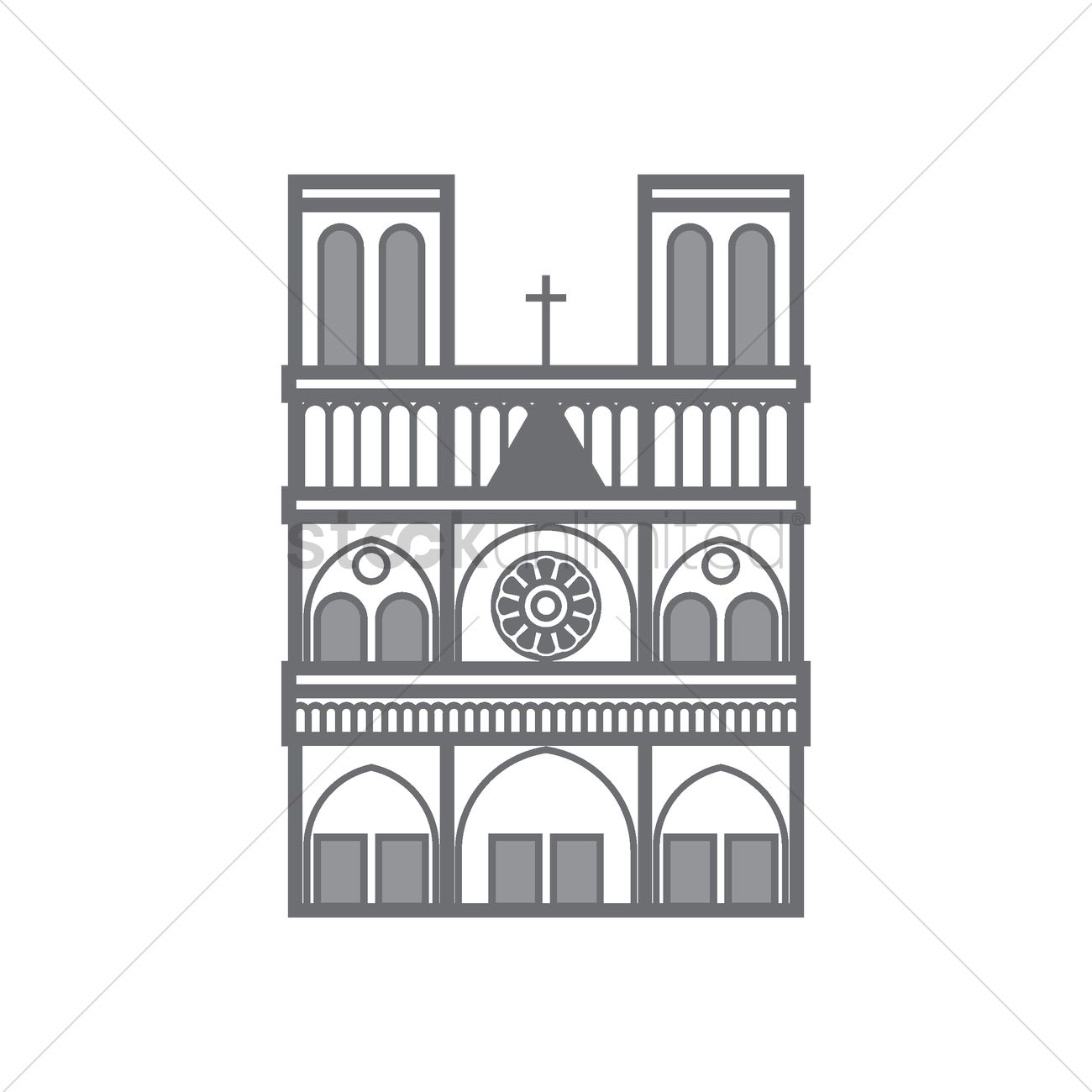 1300x1300 Notre Dame Vector Image
