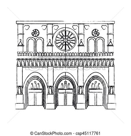 450x470 Notre Dame Cathedral Paris Icon Image Vector Illustration Design.