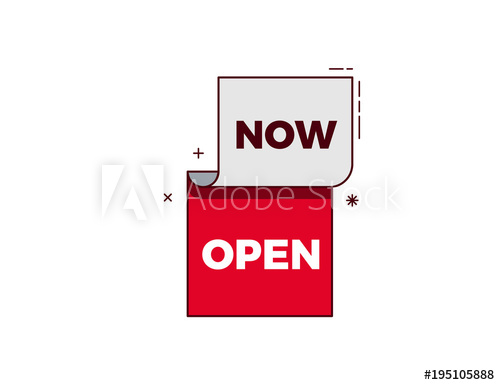 500x385 Now Open Text On A Trendy Modern Geometric Design. Vector