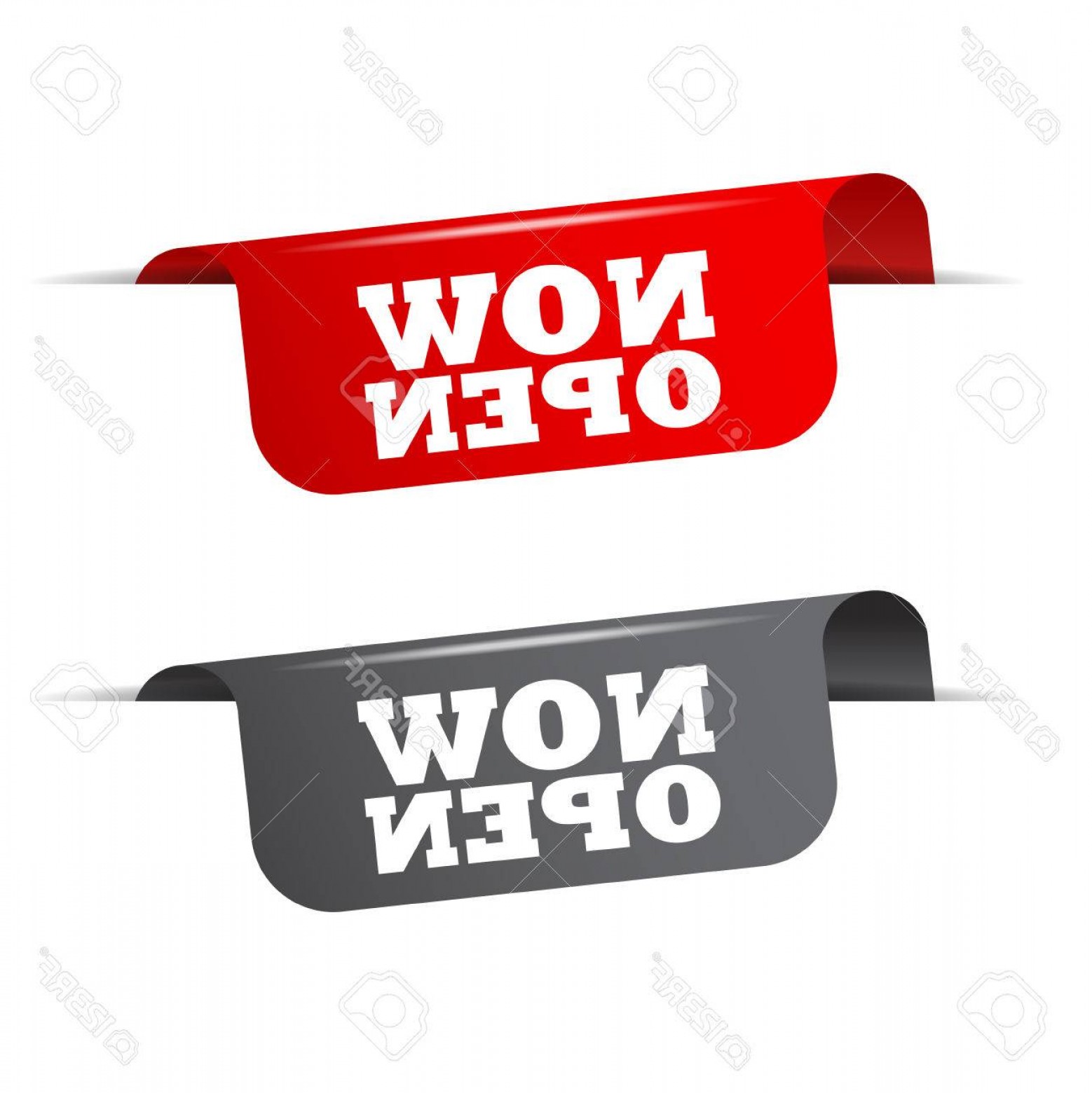 1558x1560 Photostock Vector Now Open Red Banner Now Open Vector Element Now