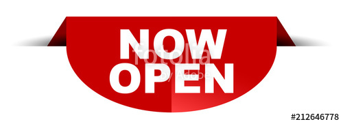 500x182 Red Vector Round Banner Now Open Stock Image And Royalty Free