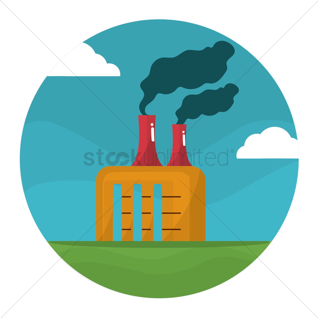 1300x1300 Nuclear Power Plant Vector Image