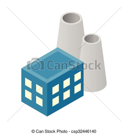 450x470 Nuclear Power Plant Isometric 3d Icon For Web And Mobile Devices.