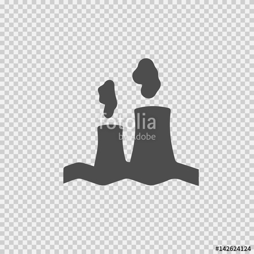 500x500 Nuclear Power Plant Vector Icon Eps 10. Factory Sign. Industry
