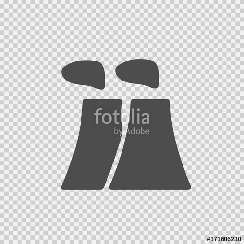 500x500 Nuclear Power Plant Vector Icon Eps 10. Simple Isolated Pictogram