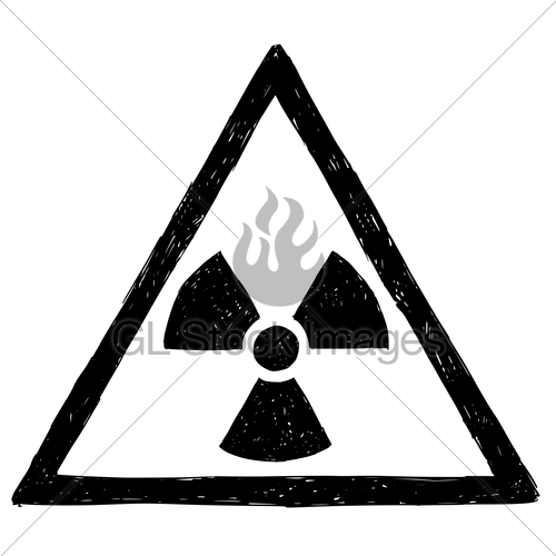 500x500 Nuclear Radiation Symbol Vector Hand Drawing Doodle Gl Stock Images