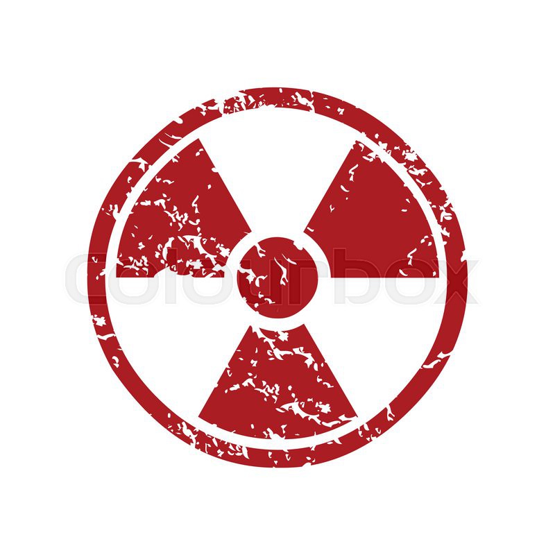 800x800 Red Grunge Nuclear Logo On A White Background. Vector Illustration