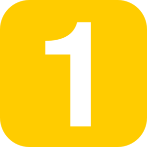 300x300 Number 1, Square, Orange Clip Art