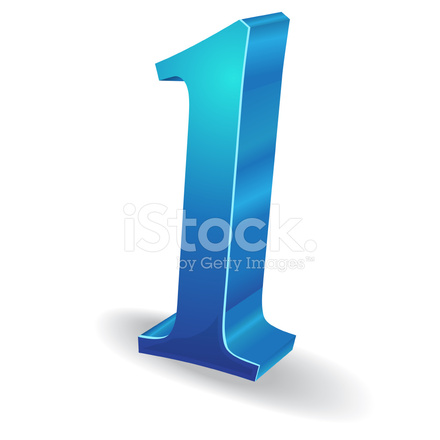 440x440 3d Glossy 1 One Number Vector Stock Vector