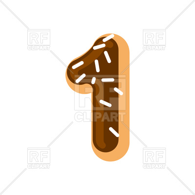 400x400 Number 1 Donut Font Vector Image Vector Artwork Of Fonts Amp Type