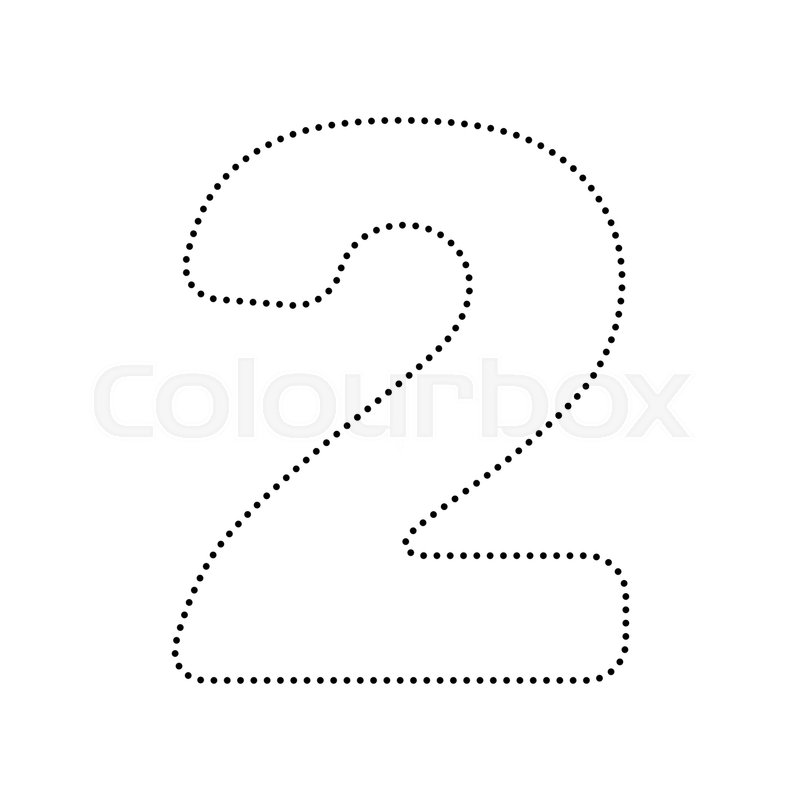 800x800 Number 2 Sign Design Template Elements. Vector. Black Dotted Icon
