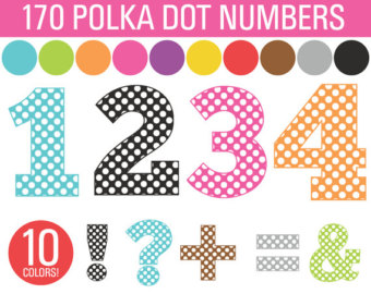 340x270 Polka Dot Number 2 Vector Clipart